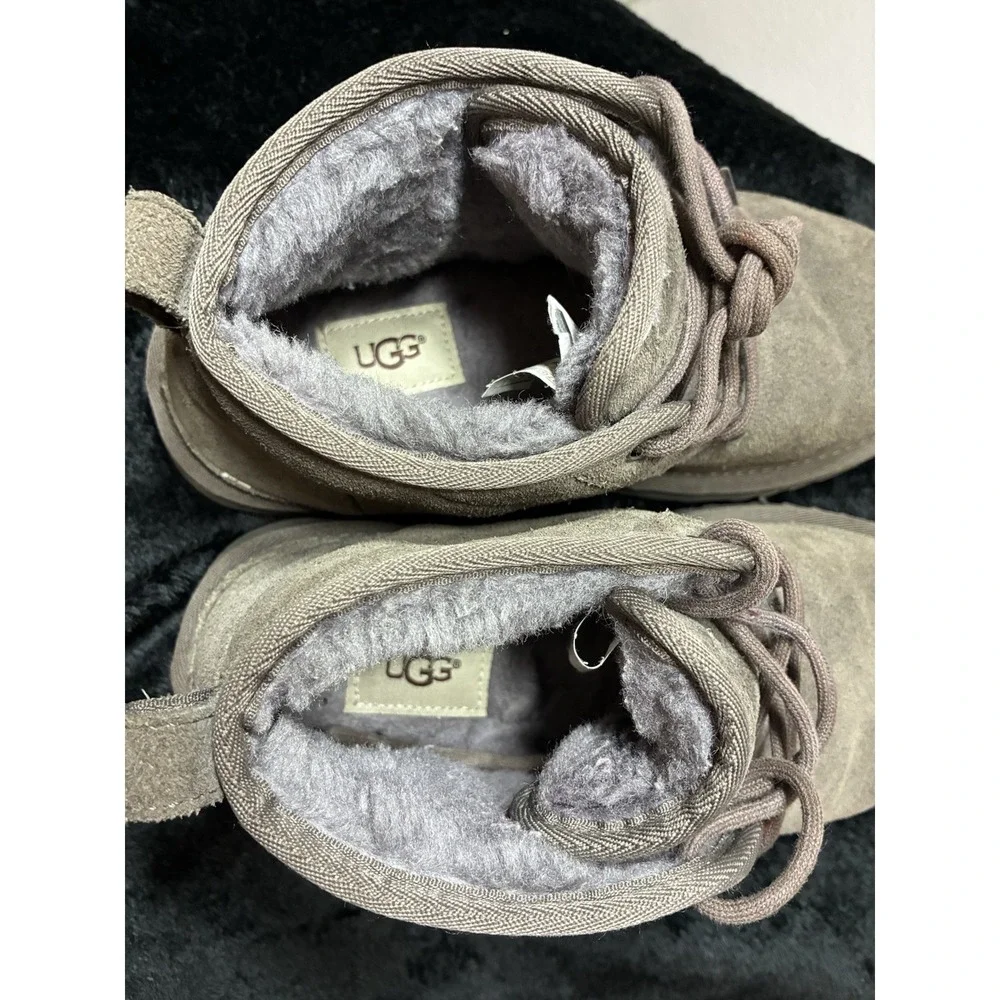 UGG Neumel Chukka Boots/Shoes Mens Size 6 Chestnut Gray Suede Wool Lined Mid Top
